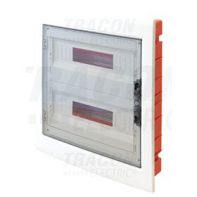   Tracon Süllyesztett elosztódoboz, füstszínű-sík ajtóval, NPE nélkül 2×18 (36) modul, IP40, (H×W×D=480×440×90mm)