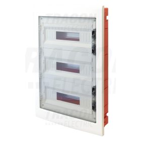   Tracon Süllyesztett elosztódoboz, füstszínű-sík ajtóval, NPE nélkül 3×18 (54) modul, IP40, (H×W×D=655×440×90mm)