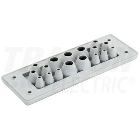   Tracon Elosztószekrény kábelbevezető, gumi, 17db kábelhez 153×56×19mm, IP65