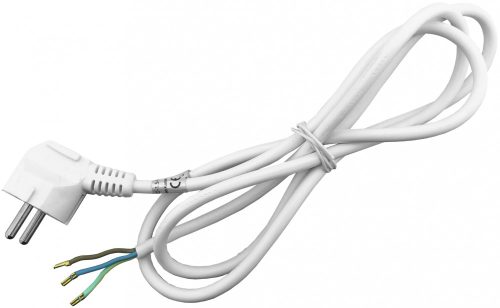 Entac Szerelhető hálózati kábel 3G1.0 1.5m Földelt Dugvillával Fehér