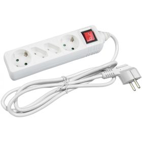   Entac Elosztó 4 Foglalat Kapcsolóval 2x16A 2x2.5A 1,5m 3G1,5