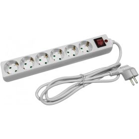   Entac Elosztó 6 Foglalat Kapcsolóval 1.8m 3G1.5 Túlfesz.védelemmel