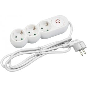 Entac Design Elosztó 3 Foglalat Kapcsolóval 1,5m 3G1,5