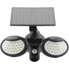   Entac Napelemes Műanyag Fali lámpa 10W SMD 2 fej mozgásérzékelővel