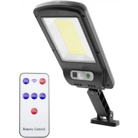   Entac Napelemes Műanyag Fali lámpa 5W COB mozgásérzékelővel és IR távirányítóval