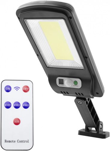 Entac Napelemes Műanyag Fali lámpa 5W COB mozgásérzékelővel és IR távirányítóval