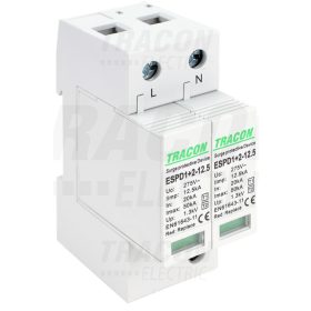   T1+T2 AC típusú túlfeszültséglevezető, cserélhető betéttel