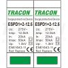 T1+T2 AC típusú túlfeszültséglevezető, cserélhető betéttel