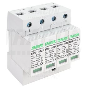   T1+T2 AC típusú túlfeszültséglevezető, cserélhető betéttel