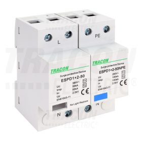   T1+T2 AC típusú túlfeszültség  levezető, egybeépített