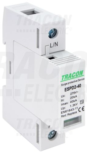 Tracon T2 AC típusú túlfeszültség levvezető, cserélhető betéttel