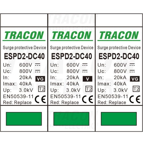 Tracon T2 DC típusú VG túlfeszültség  levezető betét 600V