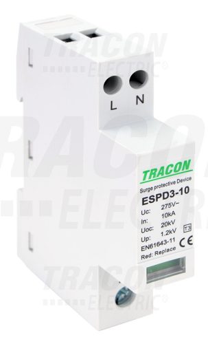 Tracon T3 AC típusú túlfeszültség levvezető, egybeépített