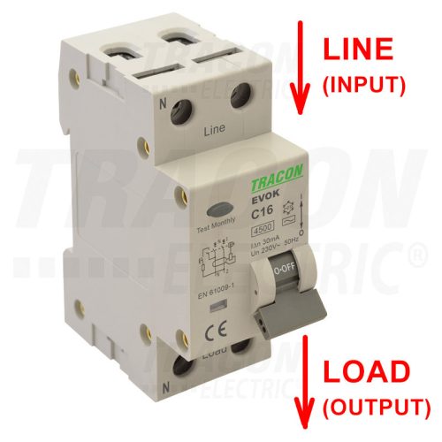 Tracon Kombinált védőkapcsoló, 2P, 2 modul, B karakterisztika 16A, 30 mA, 4,5kA, AC
