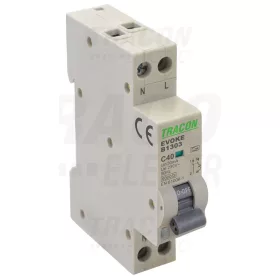   Tracon Kombinált védőkapcsoló, elektronikus, 2P, 1 modul, B kar. B13, 30mA, 6kA, AC,