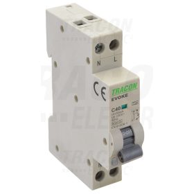   Tracon Kombinált védőkapcsoló, elektronikus, 2P, 1 modul, C kar. C16, 30mA, 6kA, AC,