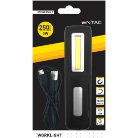 Entac Szerelőlámpa 1W COB + 3W XPE Újratölthető