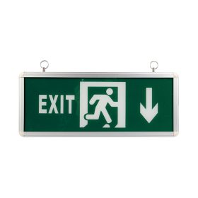   EXIT vészvilágító lámpatest 3W 2h egyoldalas fekete-zöld lefelé nyíl