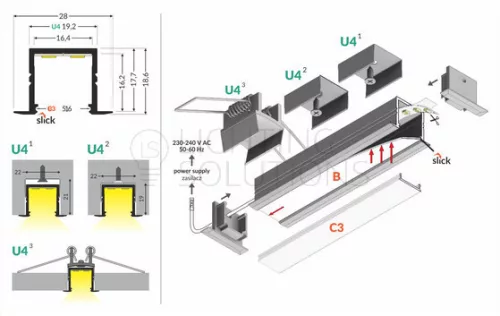 TOPMET LED profil SMART-IN16 BC3/U4 1000 mm fehér