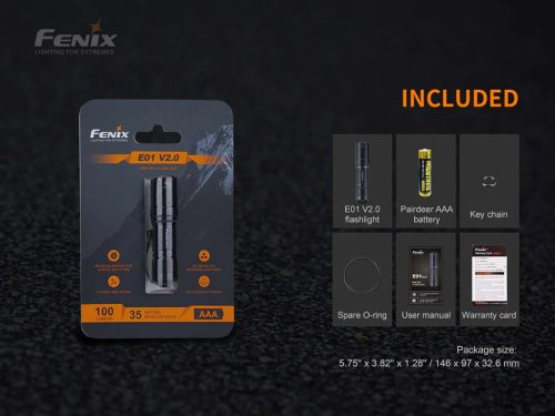 Fenix Light Elemlámpa E01 V2.0 LED Fekete