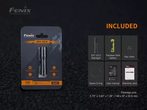 Fenix Light Elemlámpa E01 V2.0 LED Fekete
