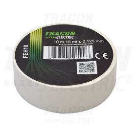   Tracon Szigetelőszalag, fehér 10m×18mm, PVC, 0-90°C, 40kV/mm