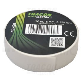   Tracon Szigetelőszalag, fehér 20m×18mm, PVC, 0-90°C, 40kV/mm
