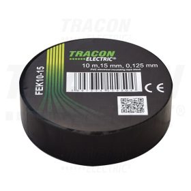   Tracon Szigetelőszalag, fekete 10m×15mm, PVC, 0-90°C, 40kV/mm