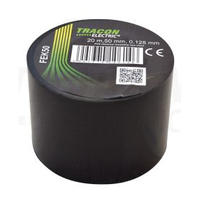   Tracon Szigetelőszalag, fekete 20m×50mm, PVC, 0-90°C, 40kV/mm