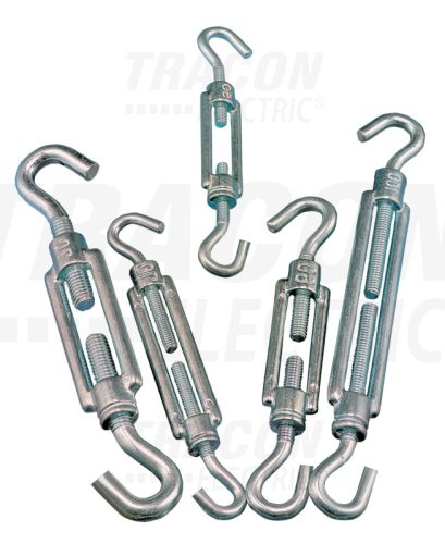 Tracon Sodrony-és huzalfeszítő horog-horog, acél+temperált öntvény 6×100mm, 1800N