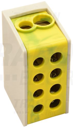 Tracon Főáramköri leágazó kapocs, sínre szerelhető, zöld/sárga 2×16mm2 / 2×16mm2, 400VAC, 76A