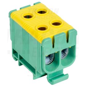  Tracon Főáramköri leágazó kapocs, sínre szerelhető, zöld/sárga 6-50mm2, max. 800VAC, max.160A