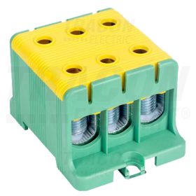  Tracon Főáramköri leágazó kapocs, sínre szerelhető, zöld/sárga 6-50mm2, max. 800VAC, max.160A
