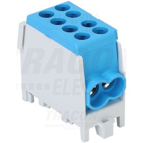 Főáramköri leágazó kapocs, sínre szerelhető, kék