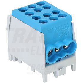 Főáramköri leágazó kapocs, sínre szerelhető, kék