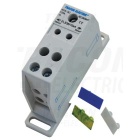   Tracon Fővezetéki leágazó sorkapocs, sínre szerelhető 1×35mm2 / 4×10mm2, 400VAC, 125A, MULTICOLOR