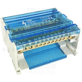   Tracon Moduláris elosztóblokk nyitható fedéllel 3×16(10) mm2 / 8×10(6) mm2, 500VAC/DC, 80A