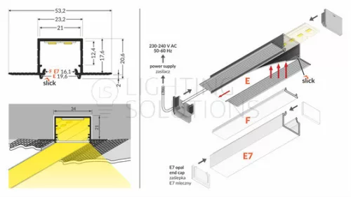 TOPMET LED profil LINEA-IN20 TRIMLESS EF 1000 mm fehér