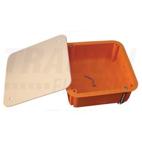   Tracon Gipszkarton doboz, sima, fedéllel, narancssárga 100×100×45mm