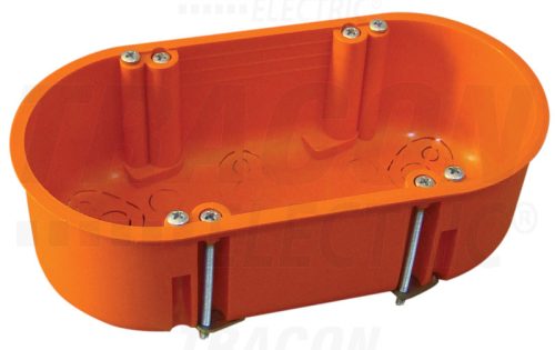 Tracon Gipszkarton doboz, dupla, fedél nélkül, narancssárga 140×65×45mm