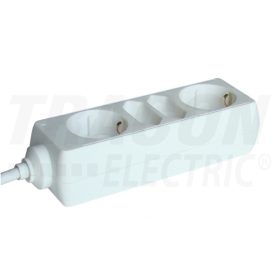   Tracon Hordozható elosztósáv, normál, fehér 2×EURO+2×SCHUKO, 1,5m, max.2,5/16A, 3680W, 3x1,0mm2, H05VV-F