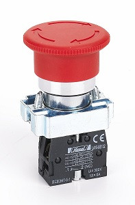 HLAY5-BS542 Piros fém φ40 vészgomb 1NC