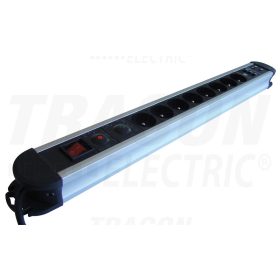   Tracon ALU 8-as elosztó kapcsoló+túlfesz+túláram+koax+tel, csapos 8×FRENCH, 3m, max.16A, 250VAC, 3680W, H05VV-F