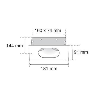 Modulux KF 002C GU5,3 MR16 12V süllyesztett dupla sport lámpatest