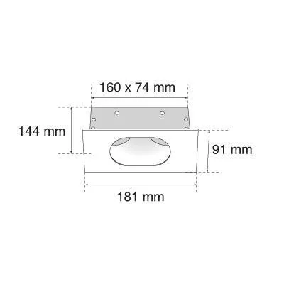 Modulux KF 002C GU5,3 MR16 12V süllyesztett dupla sport lámpatest