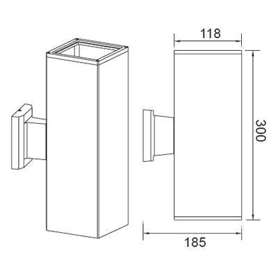 Modulux YL 7482 2XE27 MS IP54 kültéri fali lámpatest