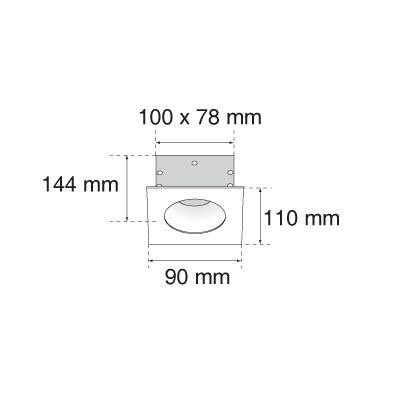 Modulux KF 001F GU10 MR16 230V süllyesztett sport lámpatest
