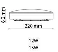 MLX TYPO R LED 15W KEREK 1000LM 4000K 220MM IP44 LÁMPA
