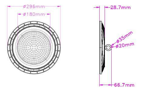 MODULUX TITAN BL EWA UFO SHB LED CSARNOKVILÁGÍTÓ LÁMPA 150W 18000LM 4000K 90° CRI80 IP65 3 ÉV