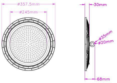 MODULUX TITAN BL EWA UFO SHB LED CSARNOKVILÁGÍTÓ LÁMPA 200W 24000LM 4000K 90° CRI80 IP65 3 ÉV